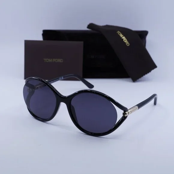 ?️ New Tom Ford Melody FT1090 01A Sunglasses - Shiny Black  display picture 1